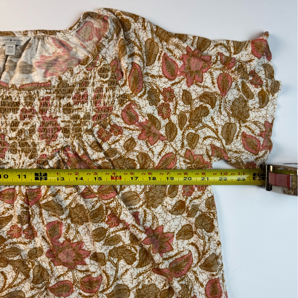 Lucky Brand Pink and Brown Floral Blouse - Picture 5 of 7